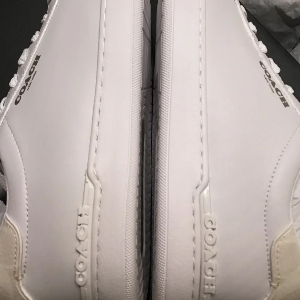 COACH ALL LEATHER OPTIC WHITE SIGNATURE SNEAKERS MENS - Picture 9 of 16